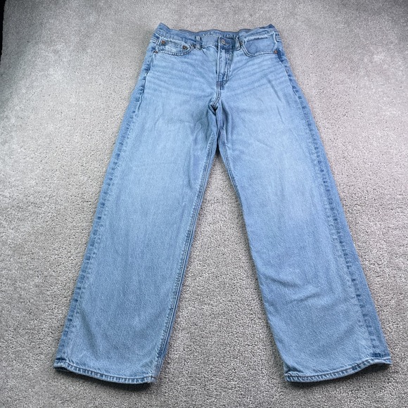 American Eagle Outfitters Denim - American Eagle Jeans Womens 4 Blue Stovepipe Straight Mid Rise Stretch Denim